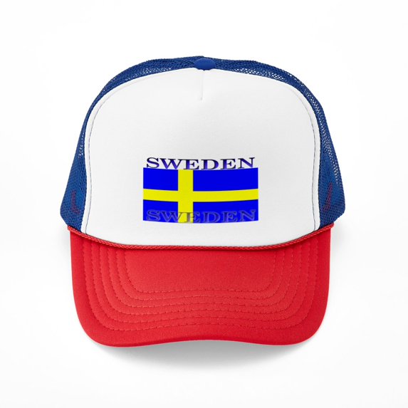 CafePress - Sweden Swedish Flag - Adjustable Unisex Printed Trucker Hat with Mesh Back
