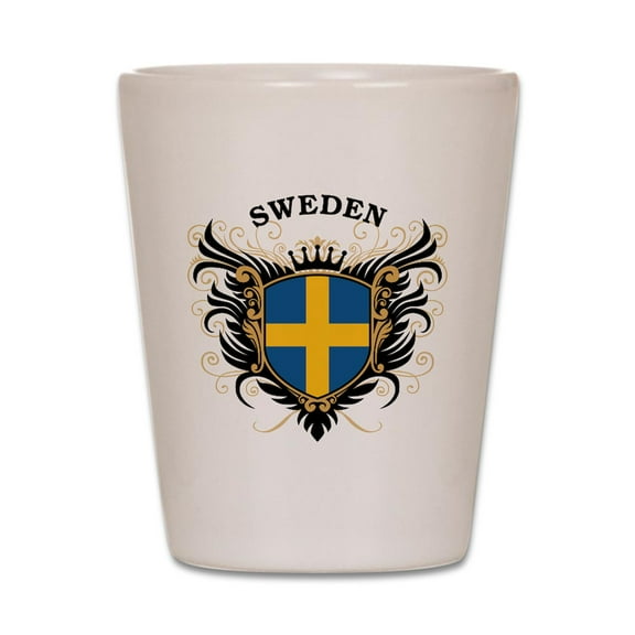 CafePress - Sweden - White Shot Glass, Unique and Funny Shot Glass