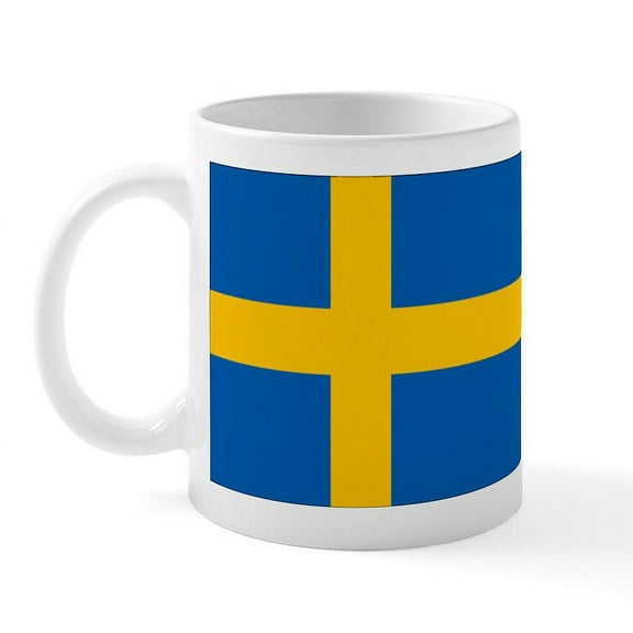 CafePress - Swedish Flag Mug - 11 oz Ceramic Mug - Novelty Coffee Tea Cup