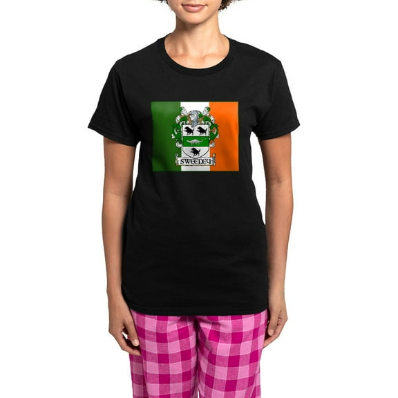 CafePress - Sweeney Arms Flag Women's Dark Pajamas - Women's Short Sleeve Print T-Shirt and Pants Dark Cotton Pajama Set