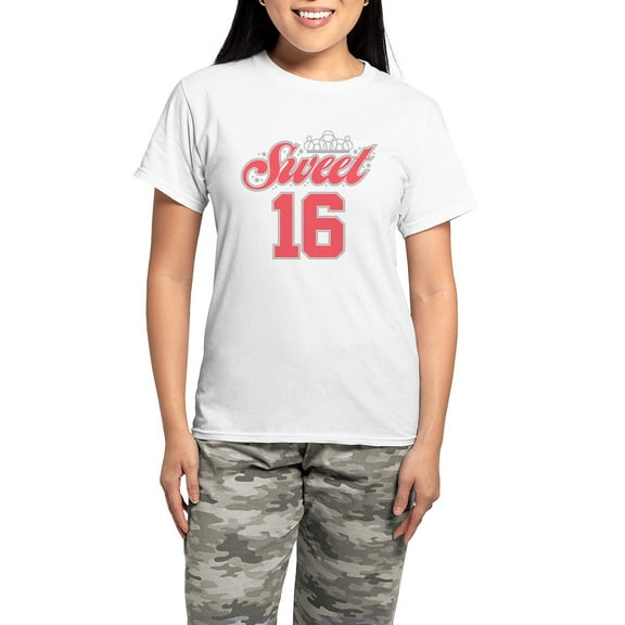 CafePress - Sweet 16 Women's Light Pajamas - Women's Short Sleeve Print T-Shirt and Pants Light Cotton Pajama Set