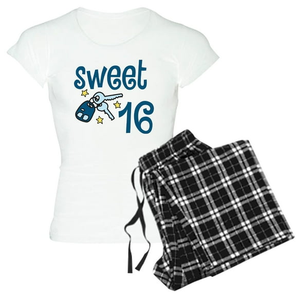 CafePress - Sweet 16 Women's Light Pajamas - Women's Short Sleeve Print T-Shirt and Pants Light Cotton Pajama Set