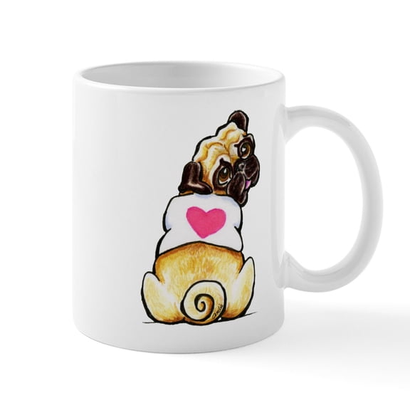 CafePress - Sweetie Pug Mugs - 11 oz Ceramic Mug - Novelty Coffee Tea Cup
