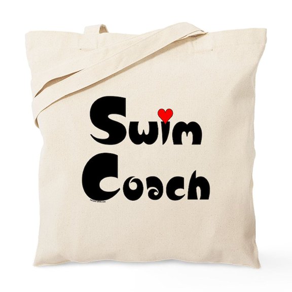 CafePress - Swim Coach Heart Tote Bag - Unisex Canvas Tote Bag, Beige, 1-Piece