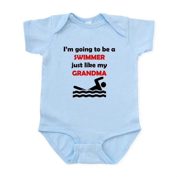 CafePress - Swimmer Like My Grandma Body Suit - Baby Light Bodysuit, Size Newborn - 24 Months
