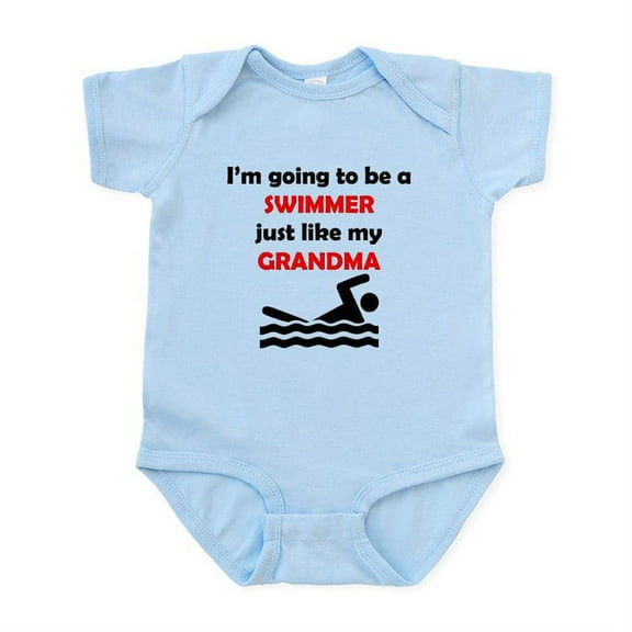 CafePress - Swimmer Like My Grandma Body Suit - Baby Light Bodysuit, Size Newborn - 24 Months