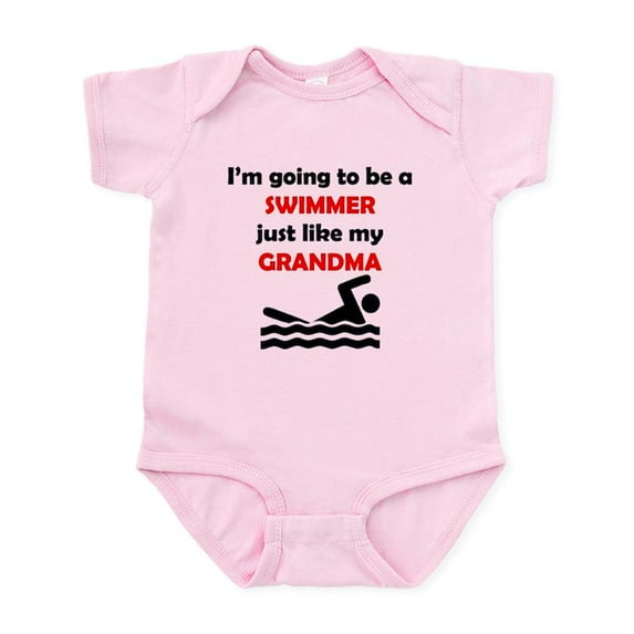 CafePress - Swimmer Like My Grandma Body Suit - Baby Light Bodysuit, Size Newborn - 24 Months