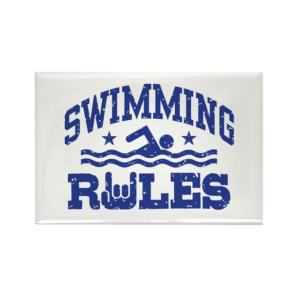 CafePress - Swimming Rules - Rectangle Magnet, 2"x3" Refrigerator Magnet