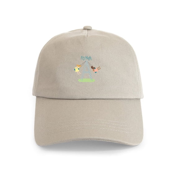 CafePress - Swing Set Fly High - Adjustable 100% Brushed Unisex Casual Cotton Baseball Cap, Beige, 1