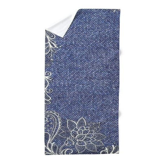 CafePress - Swirls Western Country Blue Denim - Large Beach Towel, Soft 30"x60" Towel with Unique Design