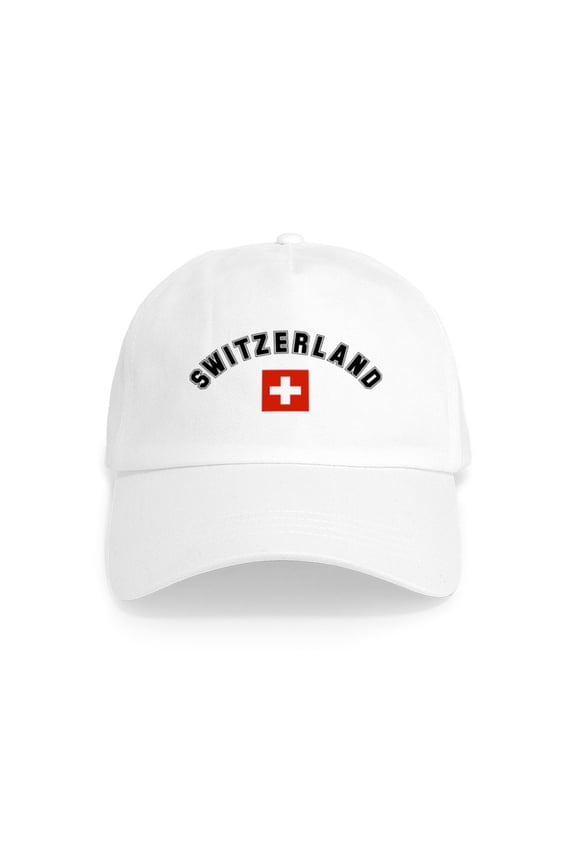 - Swiss Flag Cap - Adjustable 100% Brushed Unisex Casual Cotton Baseball Cap, Beige, 1