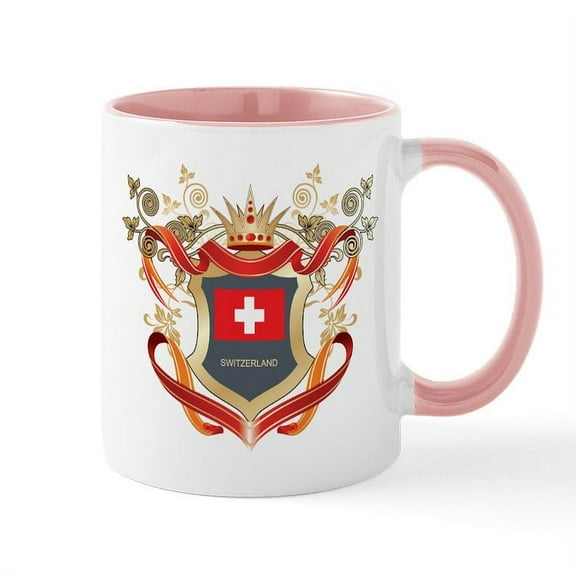 CafePress - Swiss Flag Emblem Mug - 11 oz Ceramic Mug - Novelty Coffee Tea Cup
