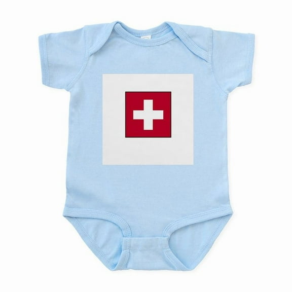CafePress - Swiss Flag Switzerland Infant Bodysuit - Baby Light Bodysuit, Size Newborn - 24 Months