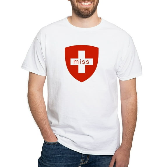 CafePress - Swiss Miss T Shirt - Men's White Classic Cotton T-Shirts