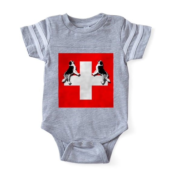 CafePress - Swiss St. Bernards - Cute Infant Baby Football Bodysuit