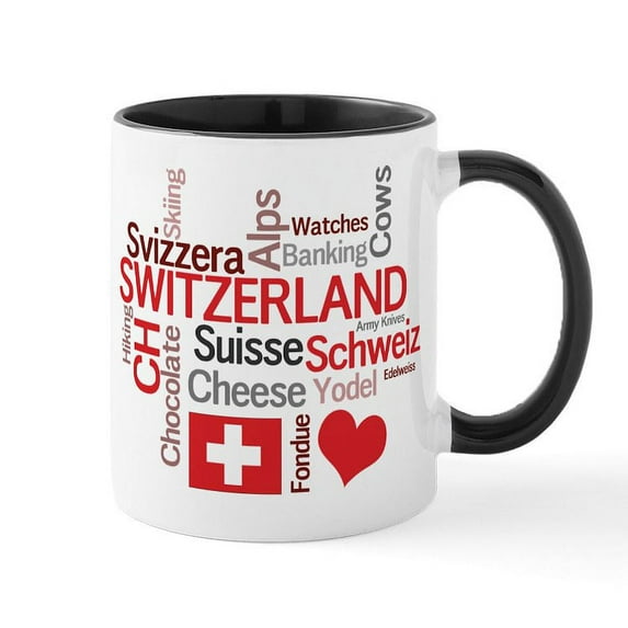 CafePress - Switzerland Favorite Swiss Things Mug - 11 oz Ceramic Mug - Novelty Coffee Tea Cup