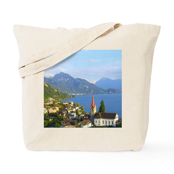 CafePress - Switzerland Swiss Landscape Tote Bag - Unisex Canvas Tote Bag, Beige, 1-Piece
