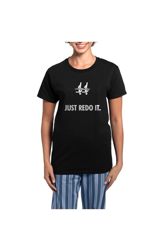 - Synchronized Swimming Women's Dark Pajamas - Women's Short Sleeve Print T-Shirt and Pants Dark Cotton Pajama Set