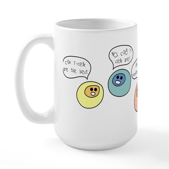CafePress - T Cell Wars Large Mug - 15 oz Ceramic Large White Novelty Mug