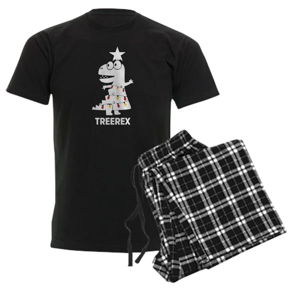 CafePress - T Rex Christmas Humor Pajamas - Men's Dark Loose Fit Cotton Pajama Set