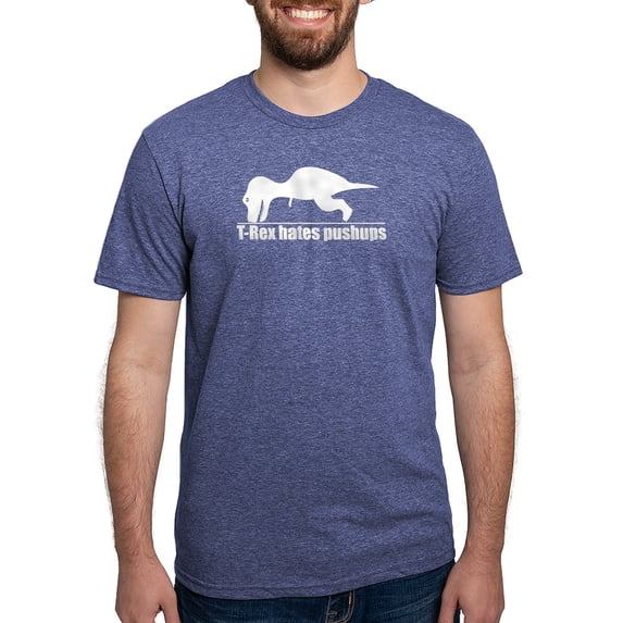 CafePress - T Rex Hates Push Ups T Shirt - Mens Tri-blend T-Shirt