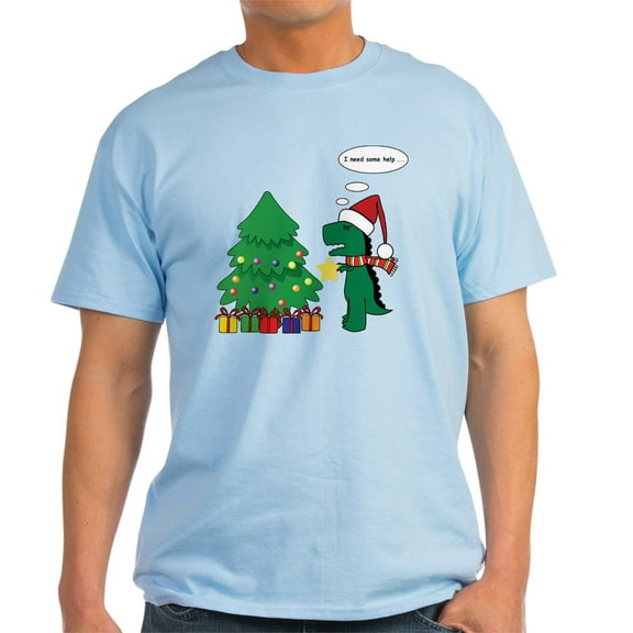 CafePress - T Rex Hates X Mas Light T Shirt - Men's Classic Graphic T-Shirt