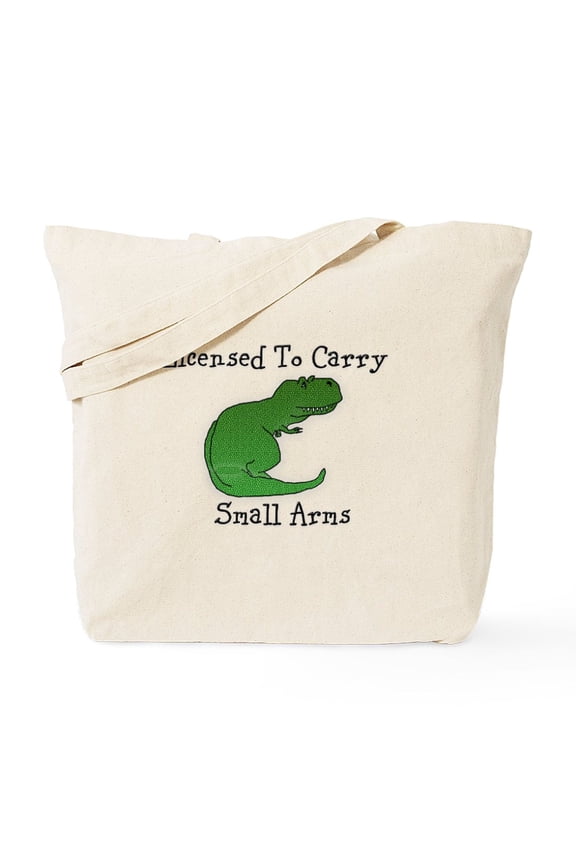 - T Rex Licensed To Carry Small Arms Tote Bag - Unisex Canvas Tote Bag, Beige, 1-Piece