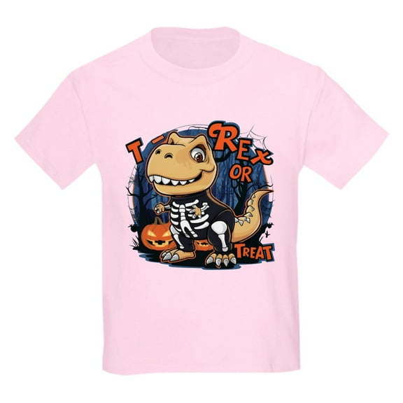 CafePress - T Rex Or Treat Kids T Shirt - Light Classic Kids Graphic, Short Sleeve T-Shirt, Sizes XS-XL