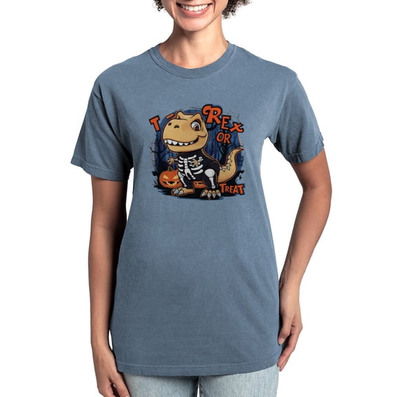 CafePress - T Rex Or Treat Women's Comfort Colors® T Shirt - Womens Comfort Colors® Shirt