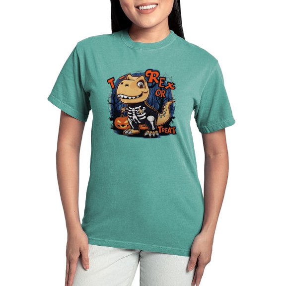 CafePress - T Rex Or Treat Women's Comfort Colors® T Shirt - Womens Comfort Colors® Shirt