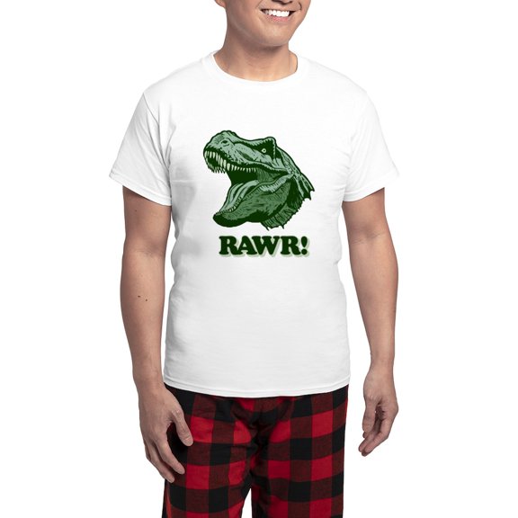 CafePress - T Rex RAWR Men's Light Pajamas - Men's Light Loose Fit Cotton Pajama Set