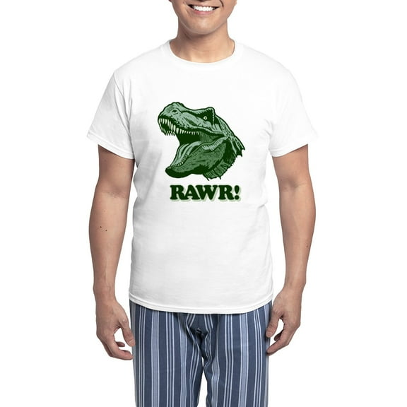 CafePress - T Rex RAWR Men's Light Pajamas - Men's Light Loose Fit Cotton Pajama Set