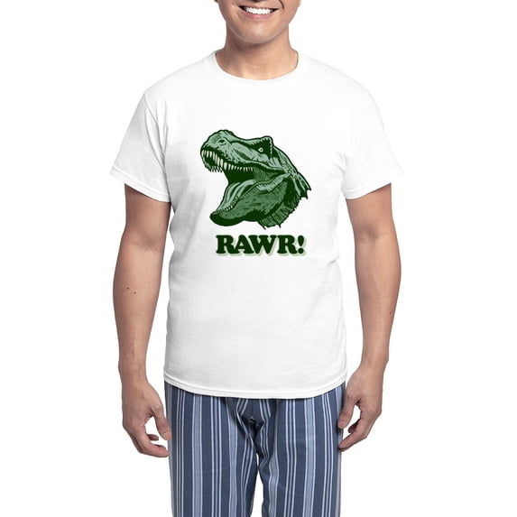 CafePress - T Rex RAWR Men's Light Pajamas - Men's Light Loose Fit Cotton Pajama Set