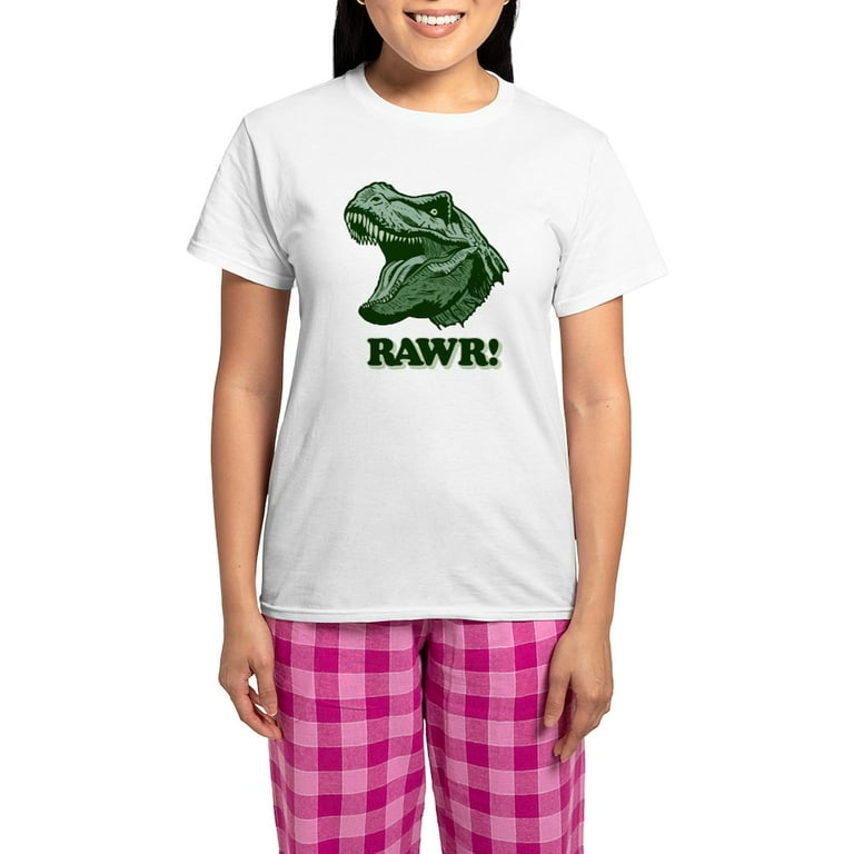 CafePress T Rex RAWR Women s Light Pajamas Women s Short Sleeve Print T Shirt and Pants Light Cotton Pajama Set Walmart
