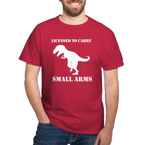 CafePress - T Rex Small Arms Carry License Dinosaur T Shirt - Men's Classic Graphic Cotton T-Shirt