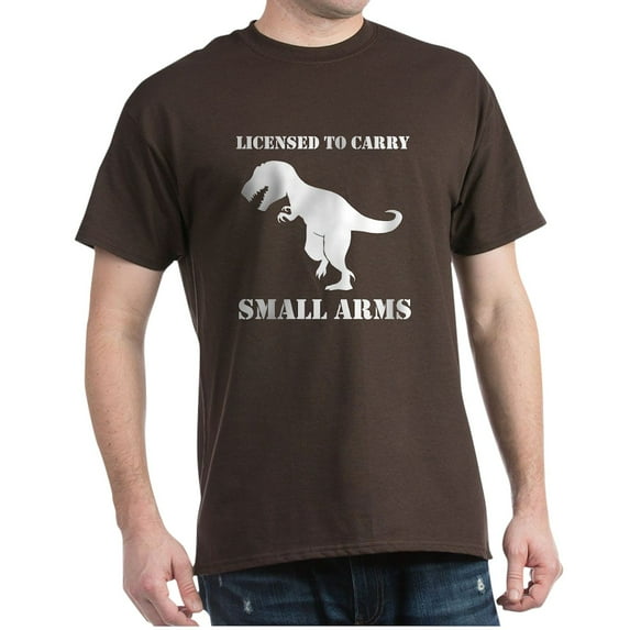 CafePress - T Rex Small Arms Carry License Dinosaur T Shirt - Men's Classic Graphic Cotton T-Shirt
