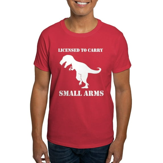 CafePress - T Rex Small Arms Carry License Dinosaur T Shirt - Men's Classic Graphic Cotton T-Shirt