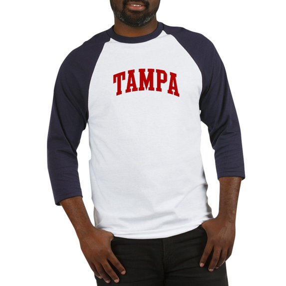 CafePress - TAMPA (Red) Baseball Jersey - Cotton Baseball Jersey, 3/4 Raglan Sleeve Shirt