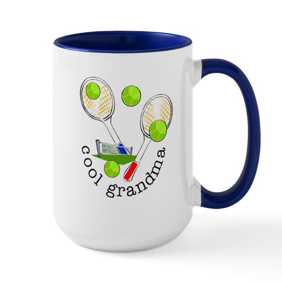 CafePress - TENNIS GRANDMA Large Mug - 15 oz Ceramic Large White Novelty Mug