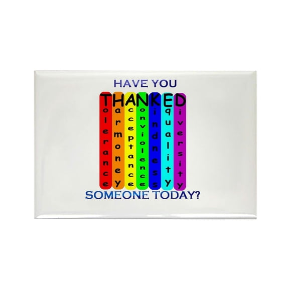 CafePress - THANKED - Rectangle Magnet, 2"x3" Refrigerator Magnet