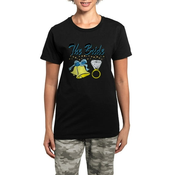 CafePress - THE BRIDE Women's Dark Pajamas - Women's Short Sleeve Print T-Shirt and Pants Dark Cotton Pajama Set