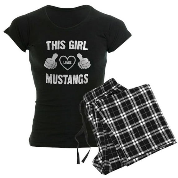 CafePress - THIS GIRL LOVES MUSTANGS - Women's Dark Pajamas