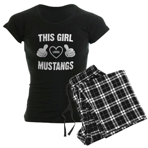 CafePress - THIS GIRL LOVES MUSTANGS - Women's Dark Pajamas