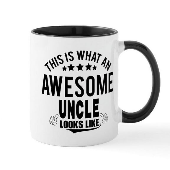 CafePress - THIS IS WHAT AN AWESOME UNCLE LOOKS LIKE Mugs - 11 oz Ceramic Mug - Novelty Coffee Tea Cup