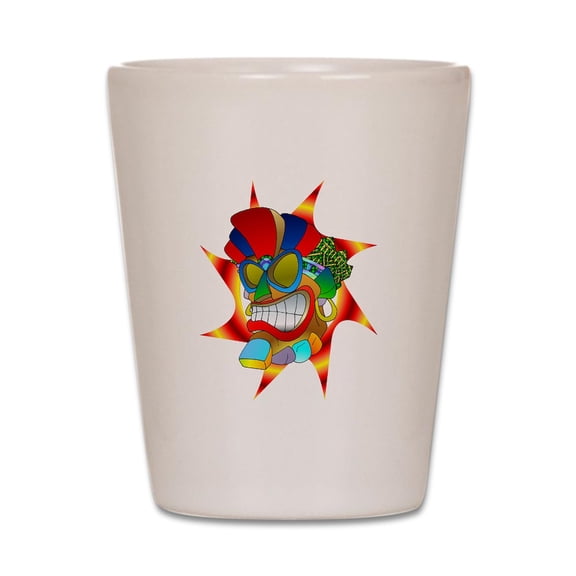 CafePress - TIKI Sun - White Shot Glass, Unique and Funny Shot Glass