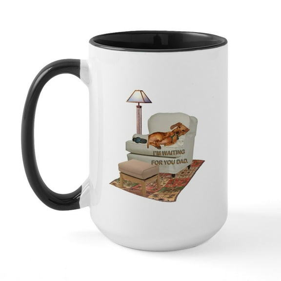CafePress - TV Doxie Dad Large Mug - 15 oz Ceramic Large White Novelty Mug