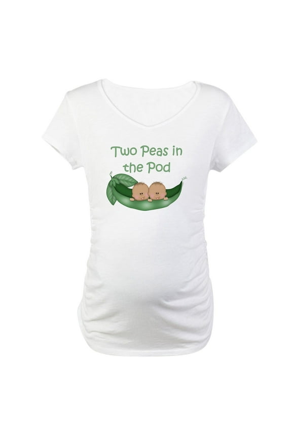 - TWO PEAS IN THE POD TWINS Maternity T Shirt - Cotton Maternity T-shirt, Cute & Funny Pregnancy Tee