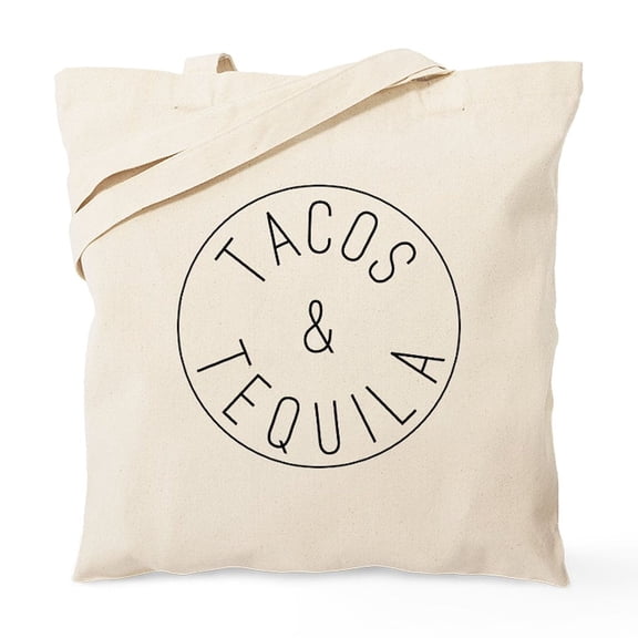 CafePress - Tacos And Tequila Circle Tote Bag - Unisex Canvas Tote Bag, Beige, 1-Piece