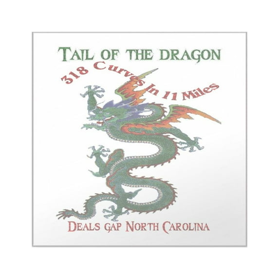 CafePress - Tail Of The Dragon Sticker - Square Sticker 3" x 3"