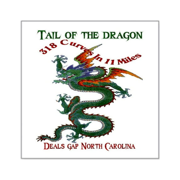CafePress - Tail Of The Dragon Sticker - Square Sticker 3" x 3"